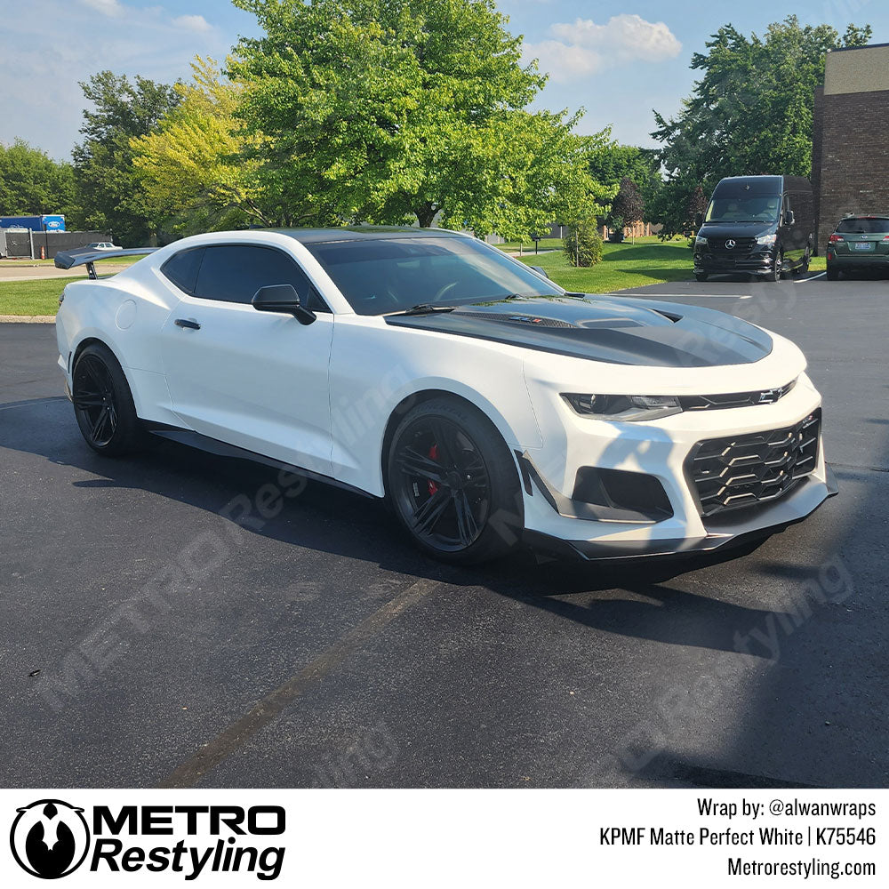 matte perfect white with black accents