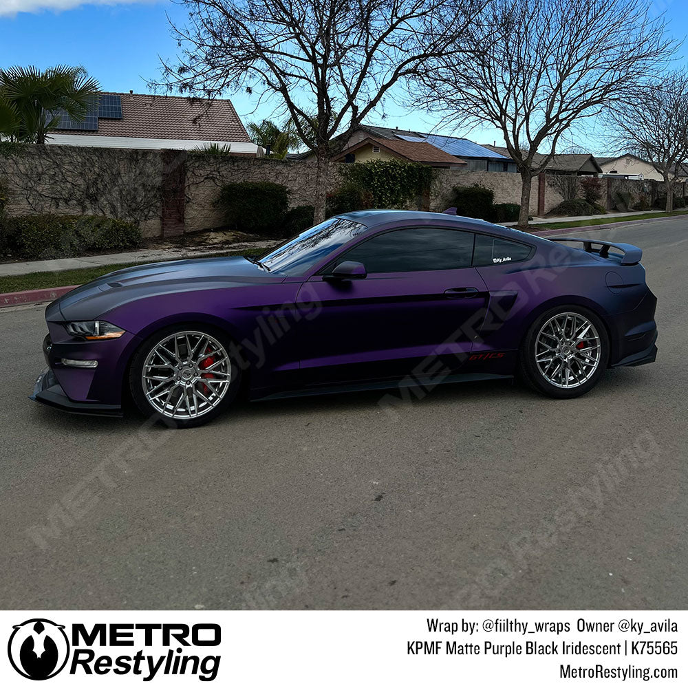 purple black ford mustang vinyl wrap