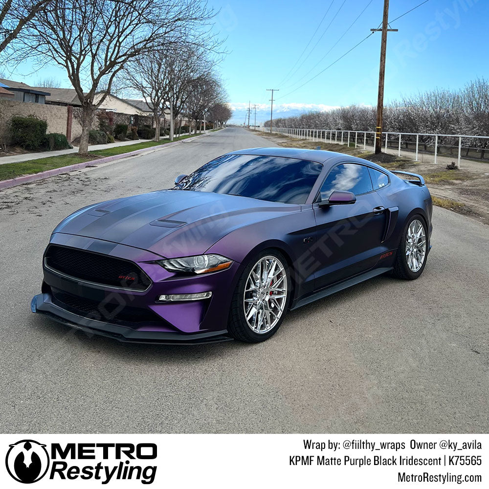 purple black mustang wrap