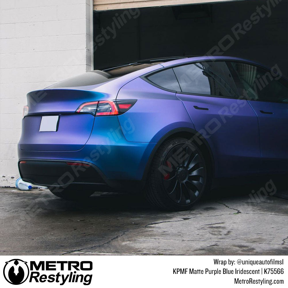 purple blue tesla wrap