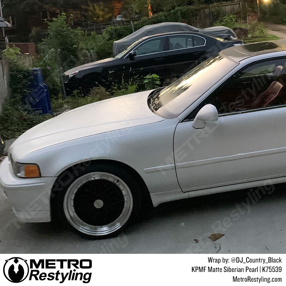 Matte Siberian Pearl Vinyl Wrapped Acura Legend