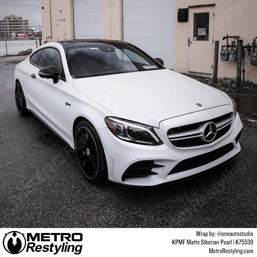 pearl white mercedes wrap