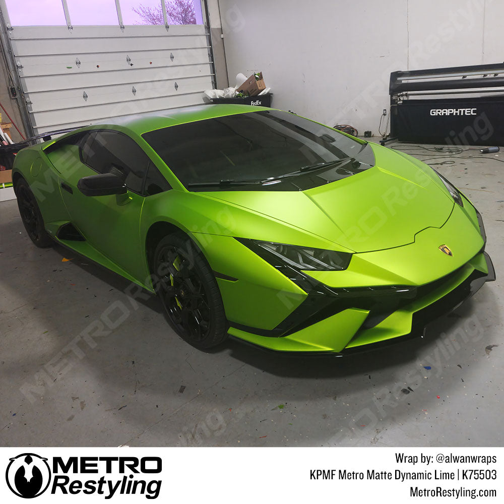 lambo hurcan wrapped in lime green vinyl