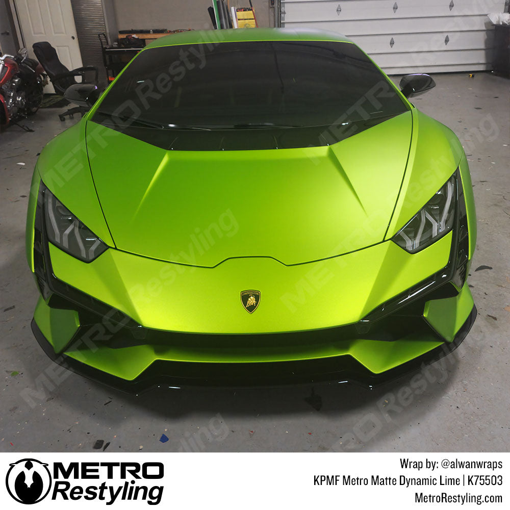 lime Lamborghini Huracan wrap