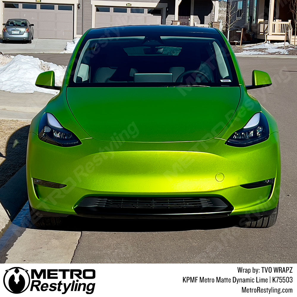 green tesla wrap