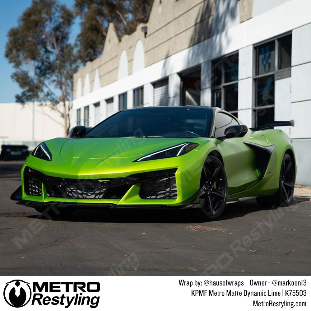 Chevrolet Metro Matte Dynamic Lime Vinyl Wrap