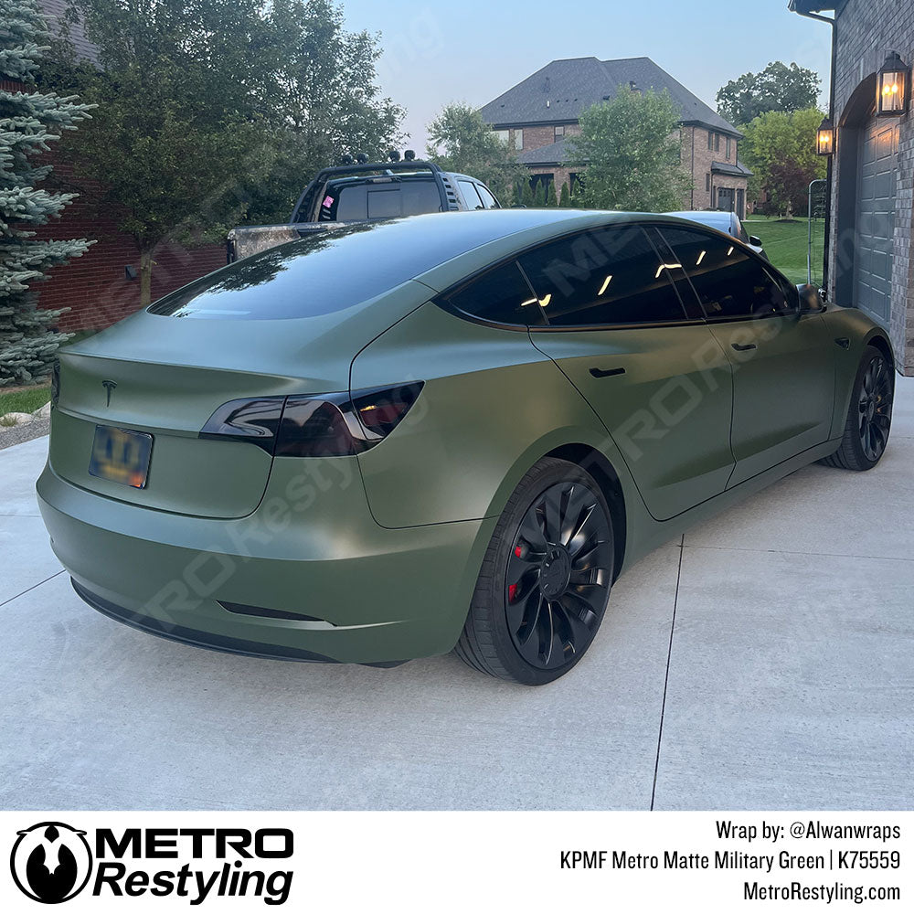 Military Green Tesla Wrap