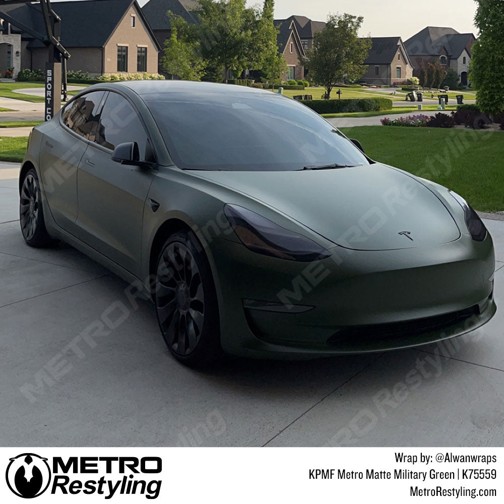 Green Tesla Wrap