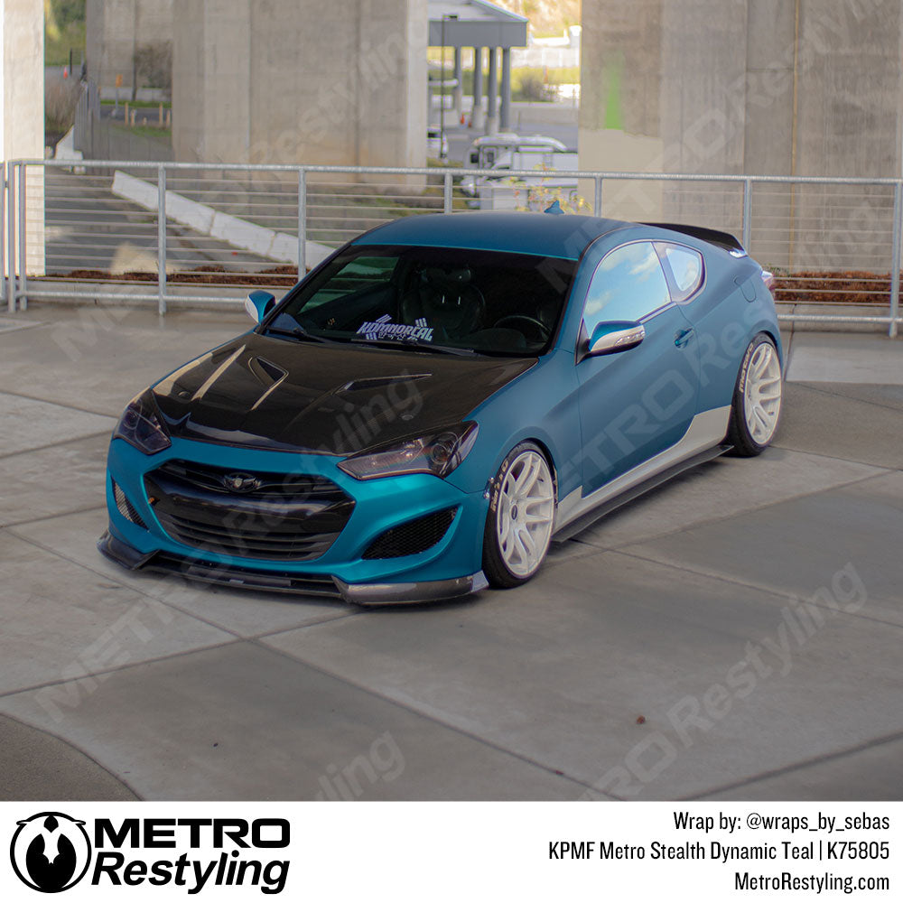 Metro Stealth Dynamic Teal Vinyl Wrapped Hyundai