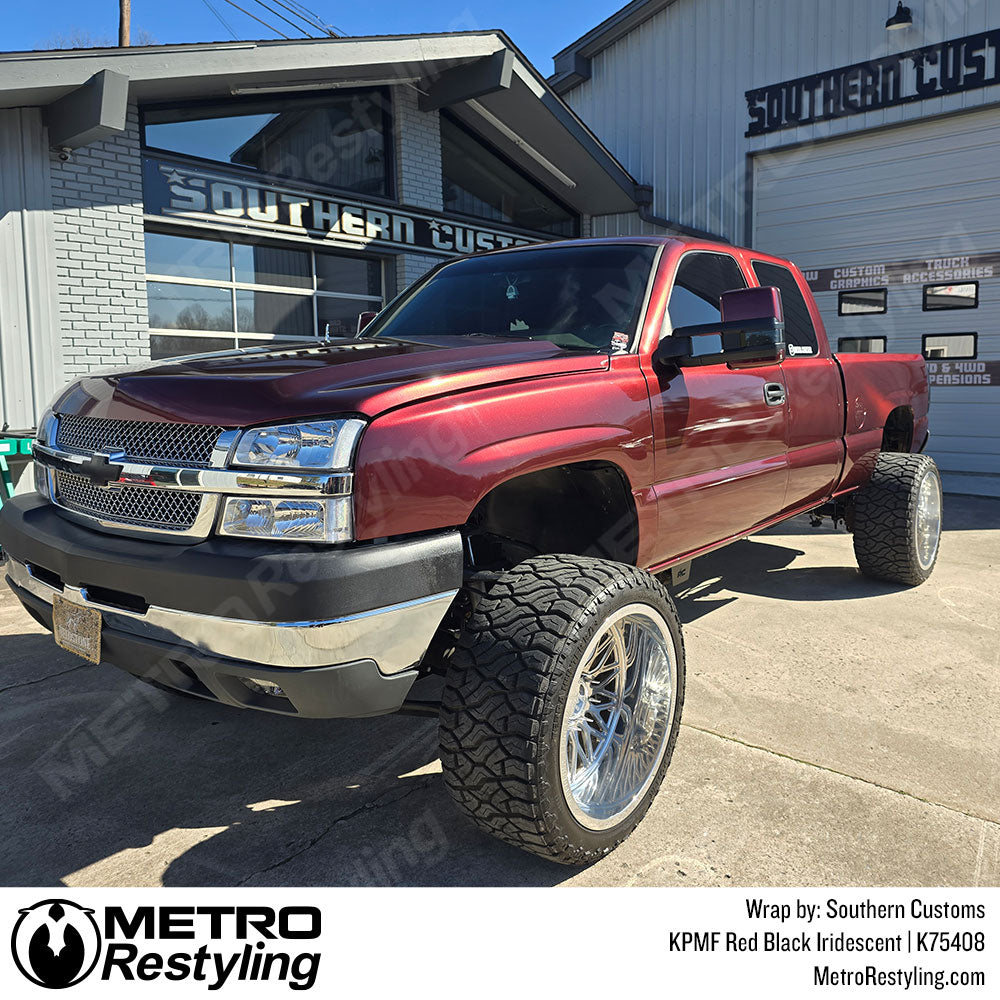 red black truck wrap