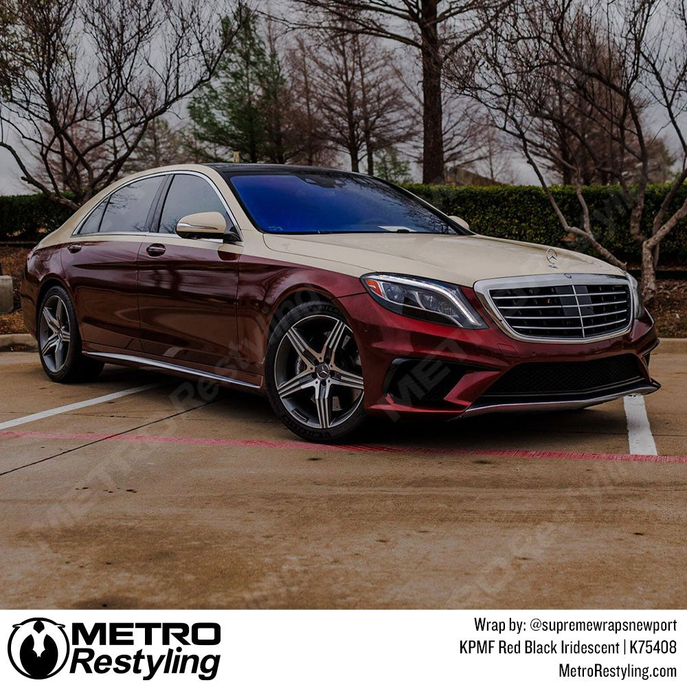 Mercedes Gloss Red Black Iridescent Vinyl Wrap