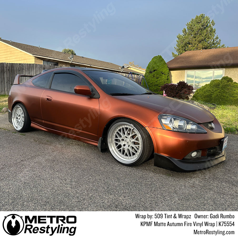 matte autumn orange acura wrap