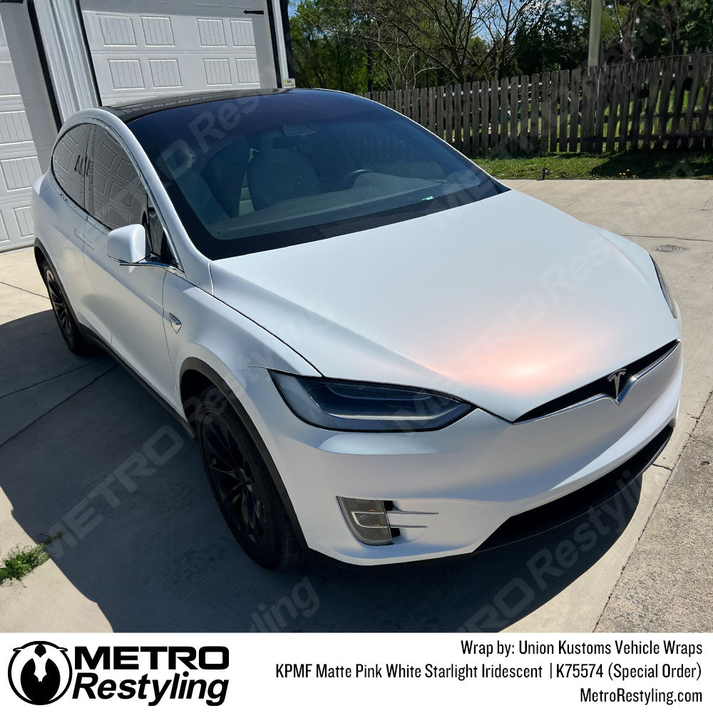 matte pink white iridescent