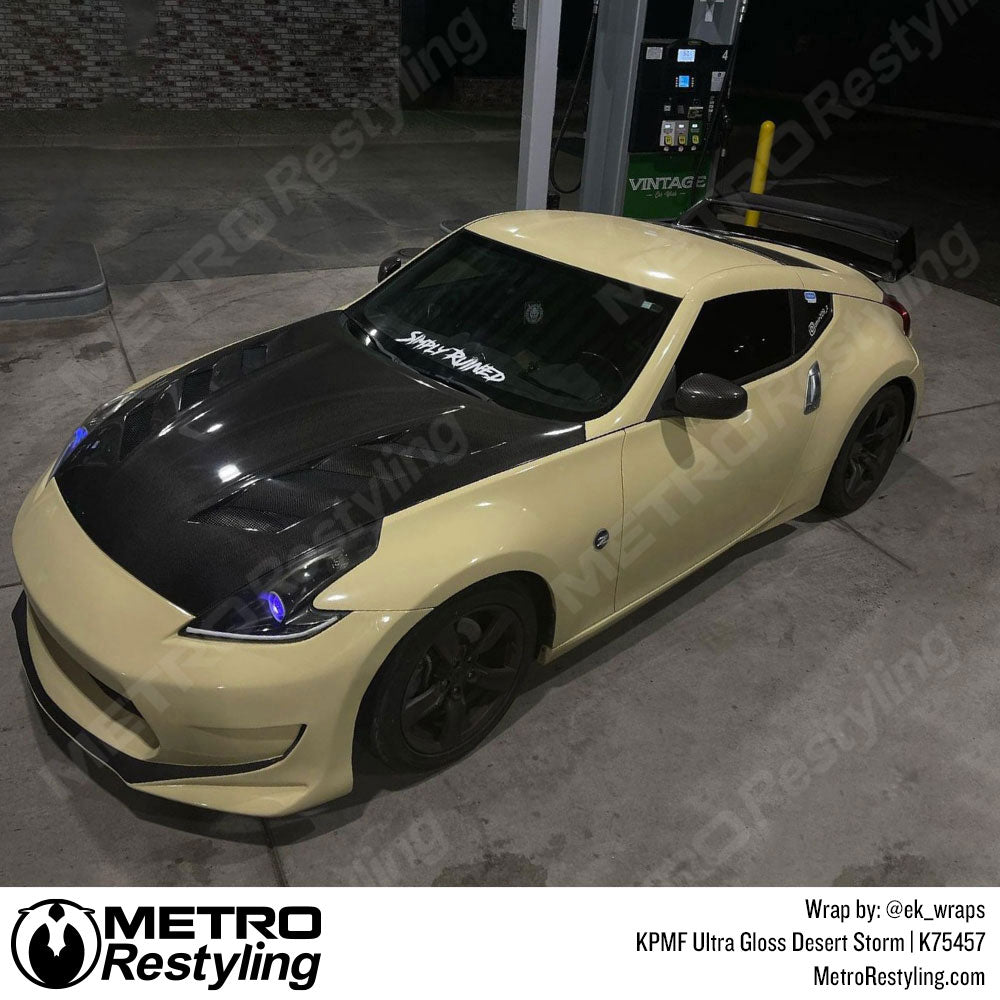 gloss tan nissan vinyl wrap