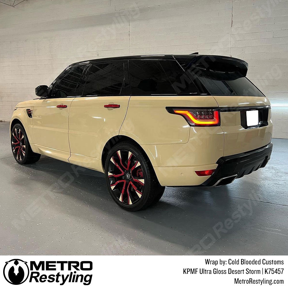 glossy tan range rover wrap