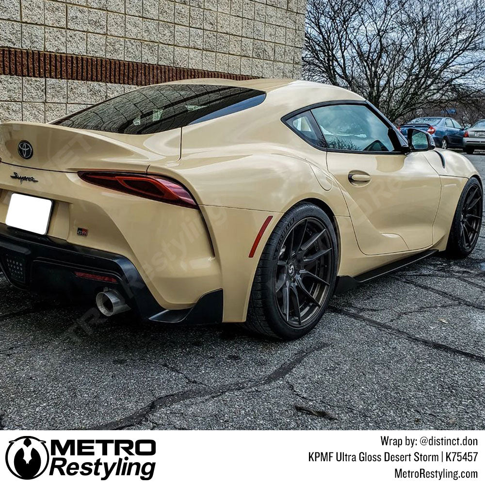 glossy tan car wrap