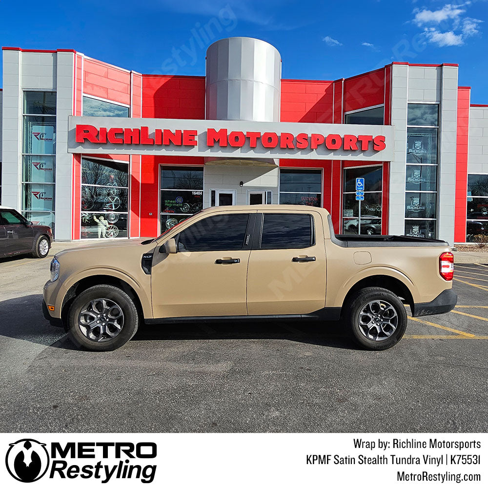 tan maverick truck wrap
