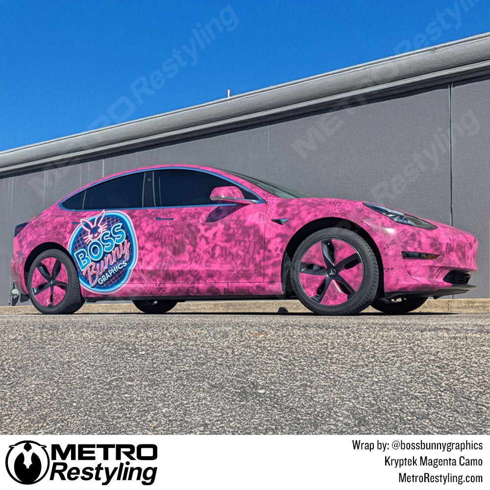 pink kryptek camo car wrap