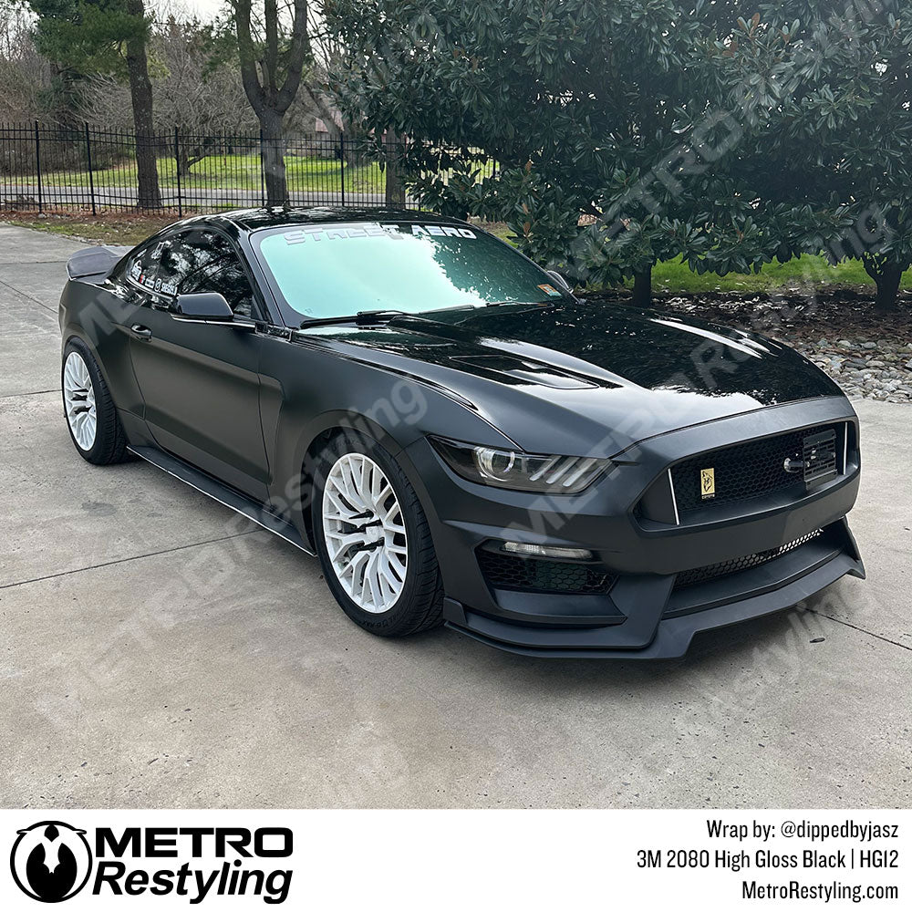 mustang black wrap