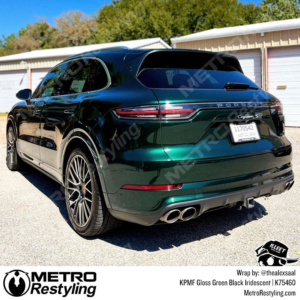 green black porsche wrap