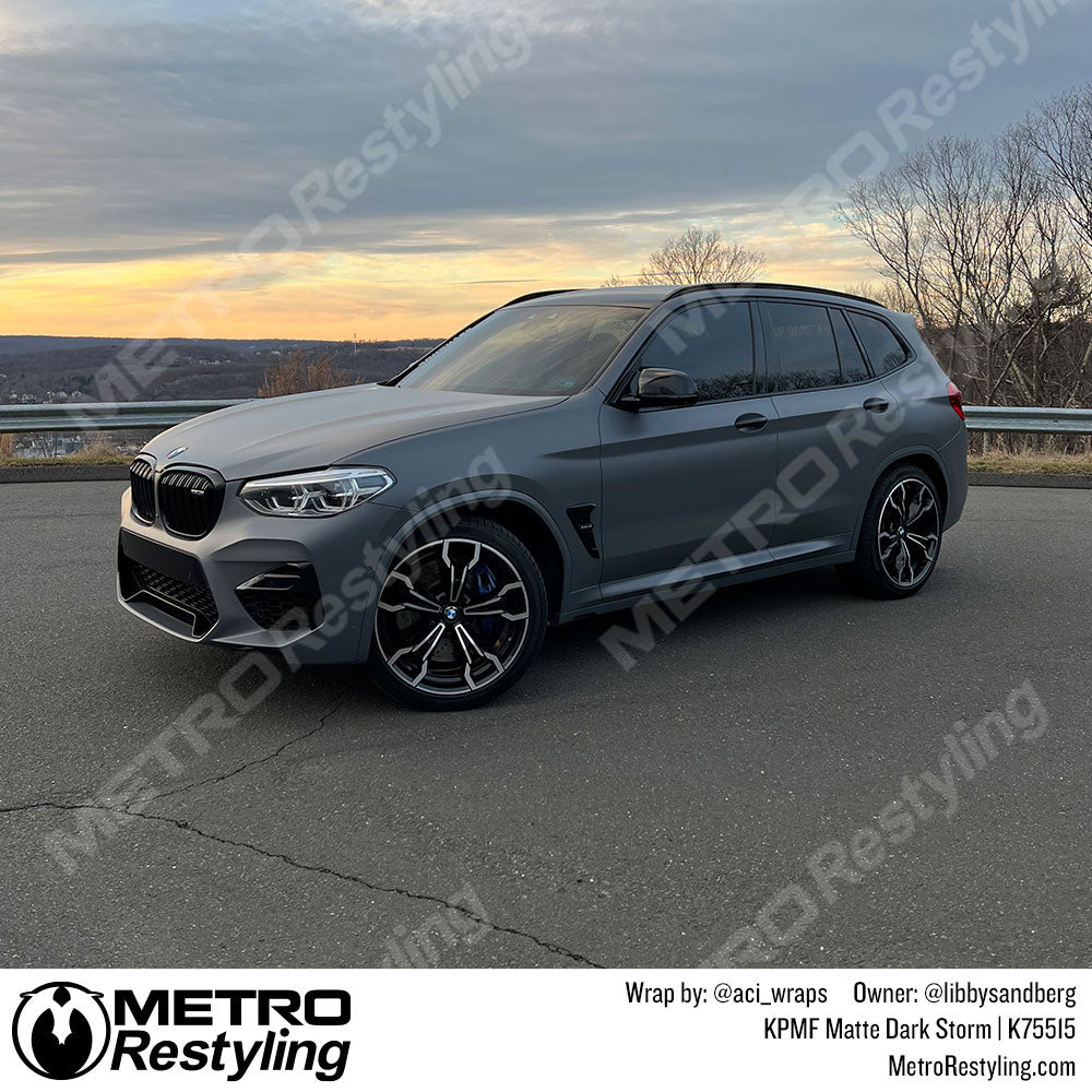 matte dark gray bmw wrap