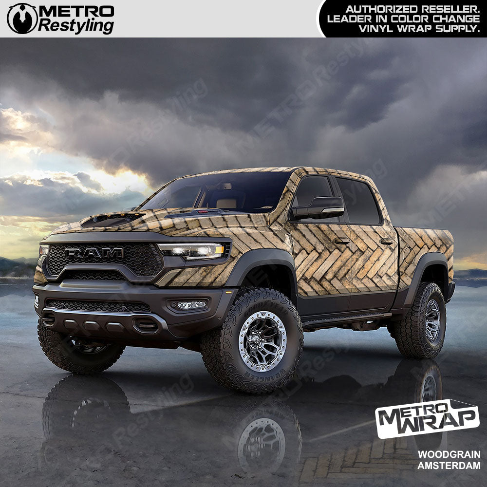 Metro Wrap Woodgrain Amsterdam Car Wrap