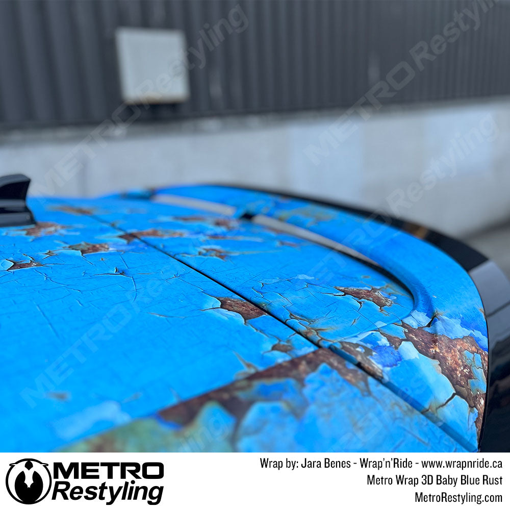 blue rust car wrap