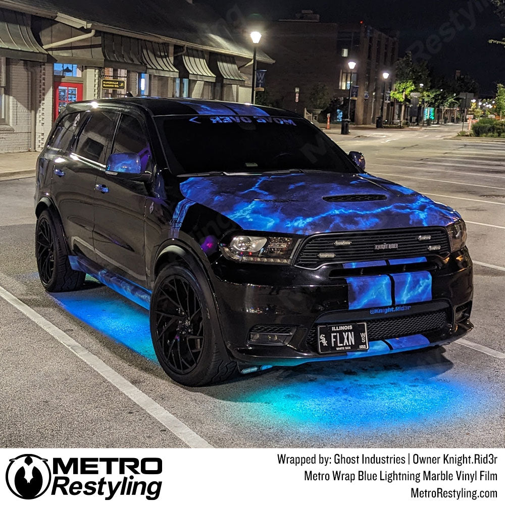 Metro Wrap Blue Lightning Marble Vinyl Film
