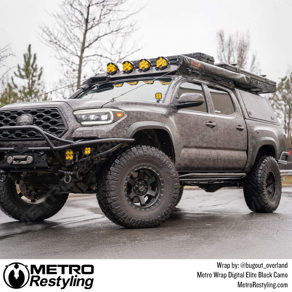 black digital camo suv wrap