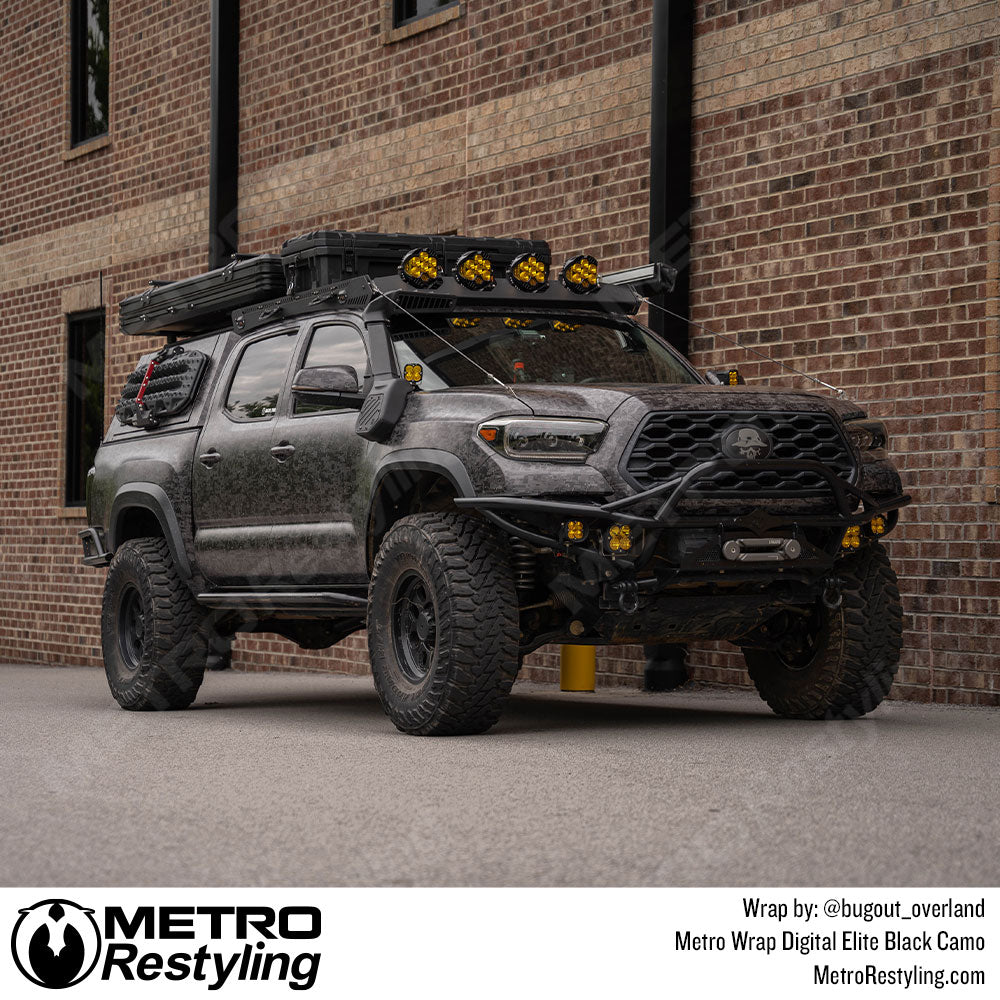 black digital camo suv wrap