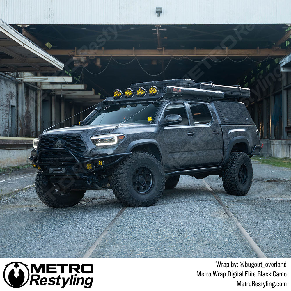 black digital camo suv wrap