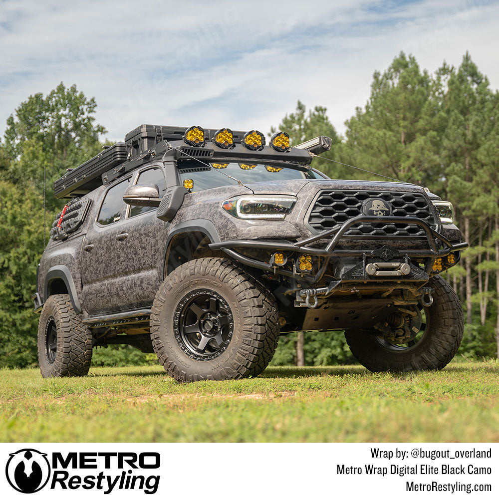 black digital camo suv wrap