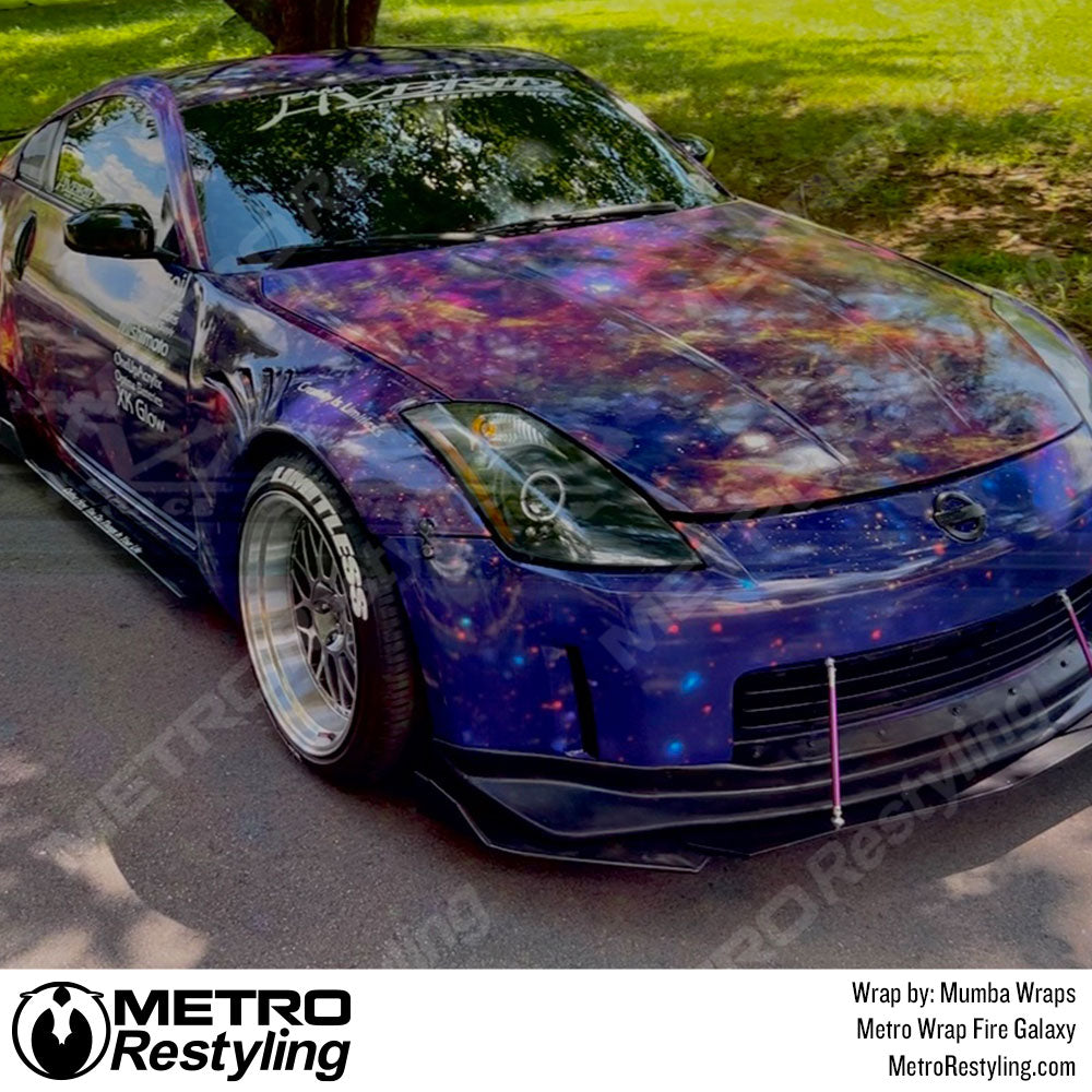 fire galaxy nissan vinyl wrap