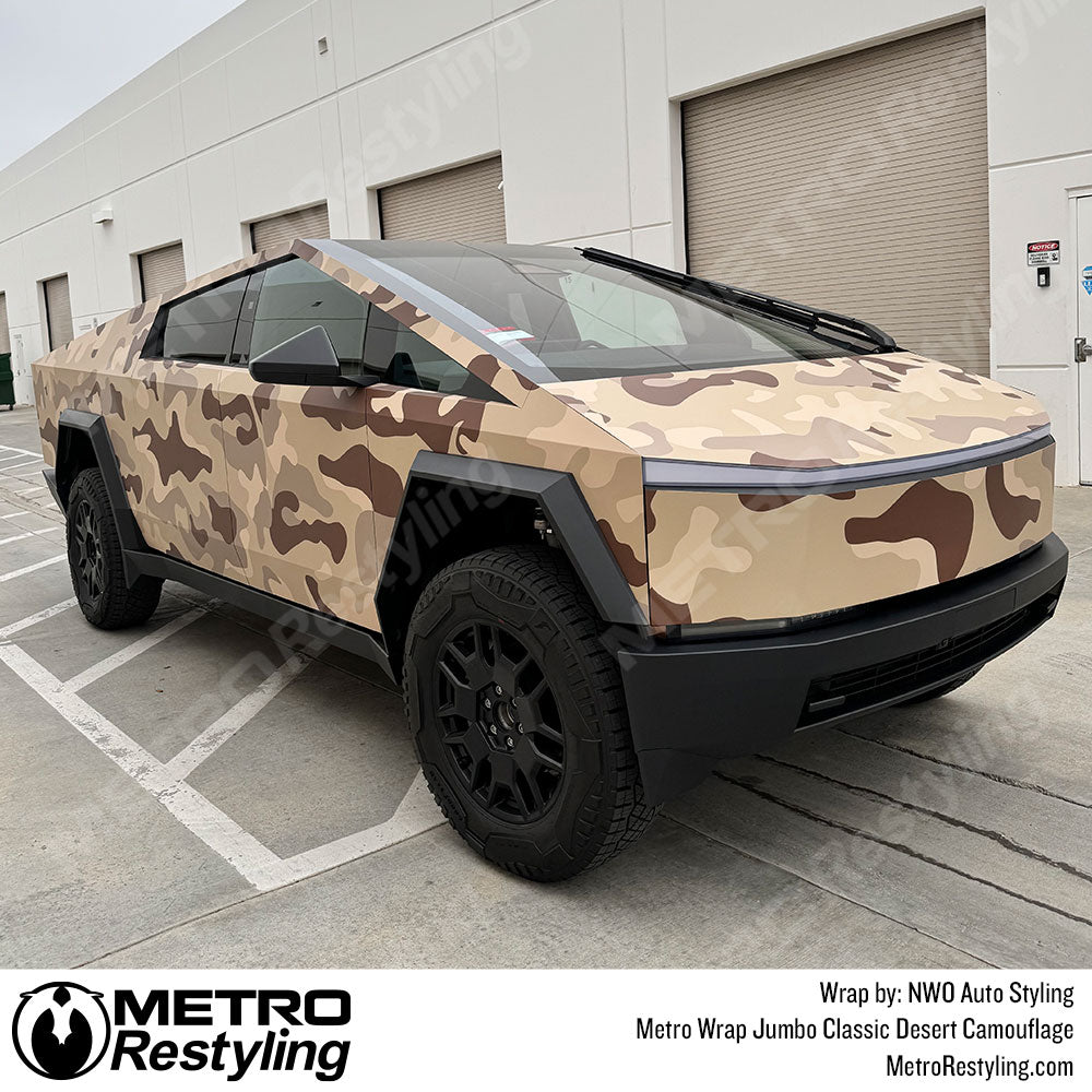 desert cybertruck camo wrap