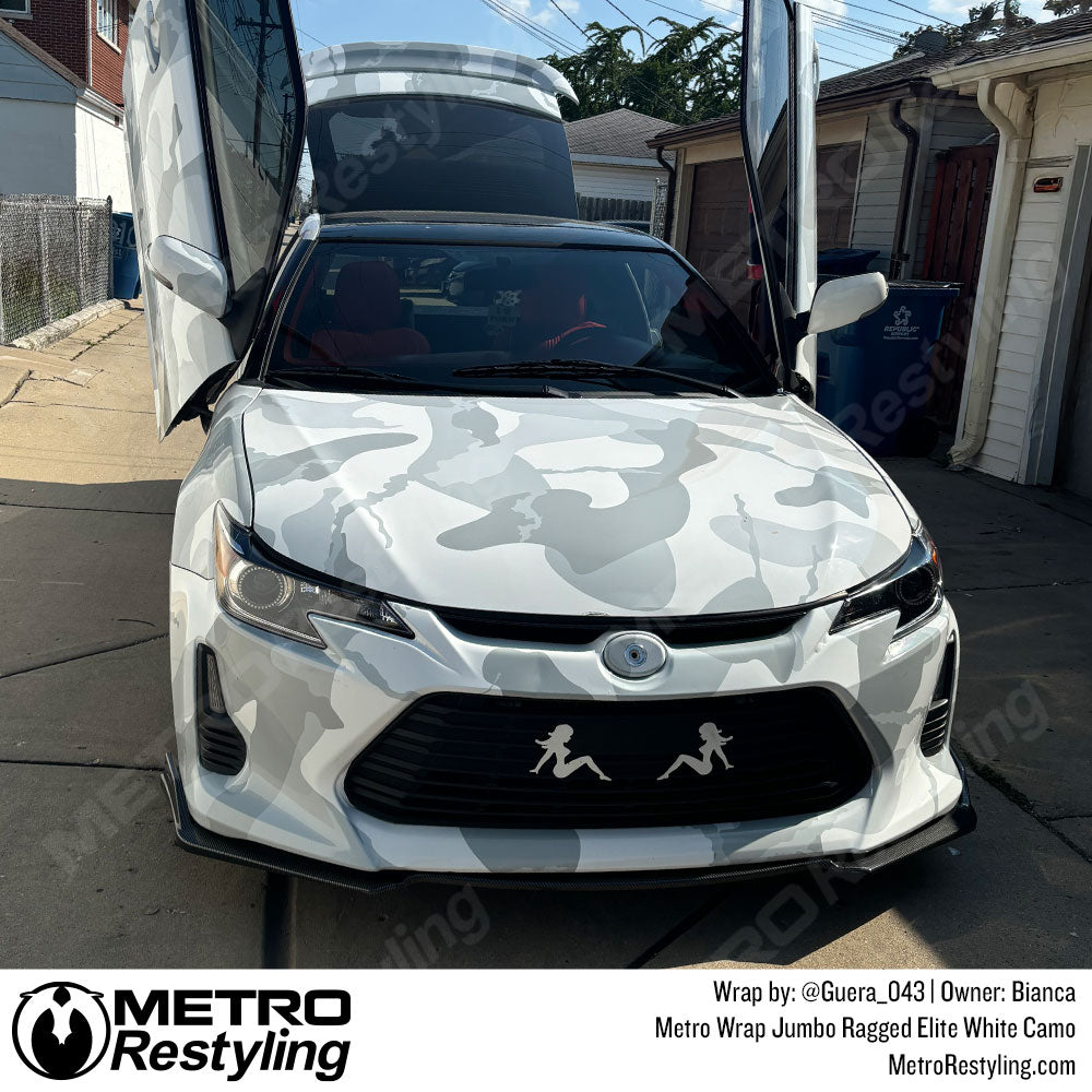 white camo car wrap