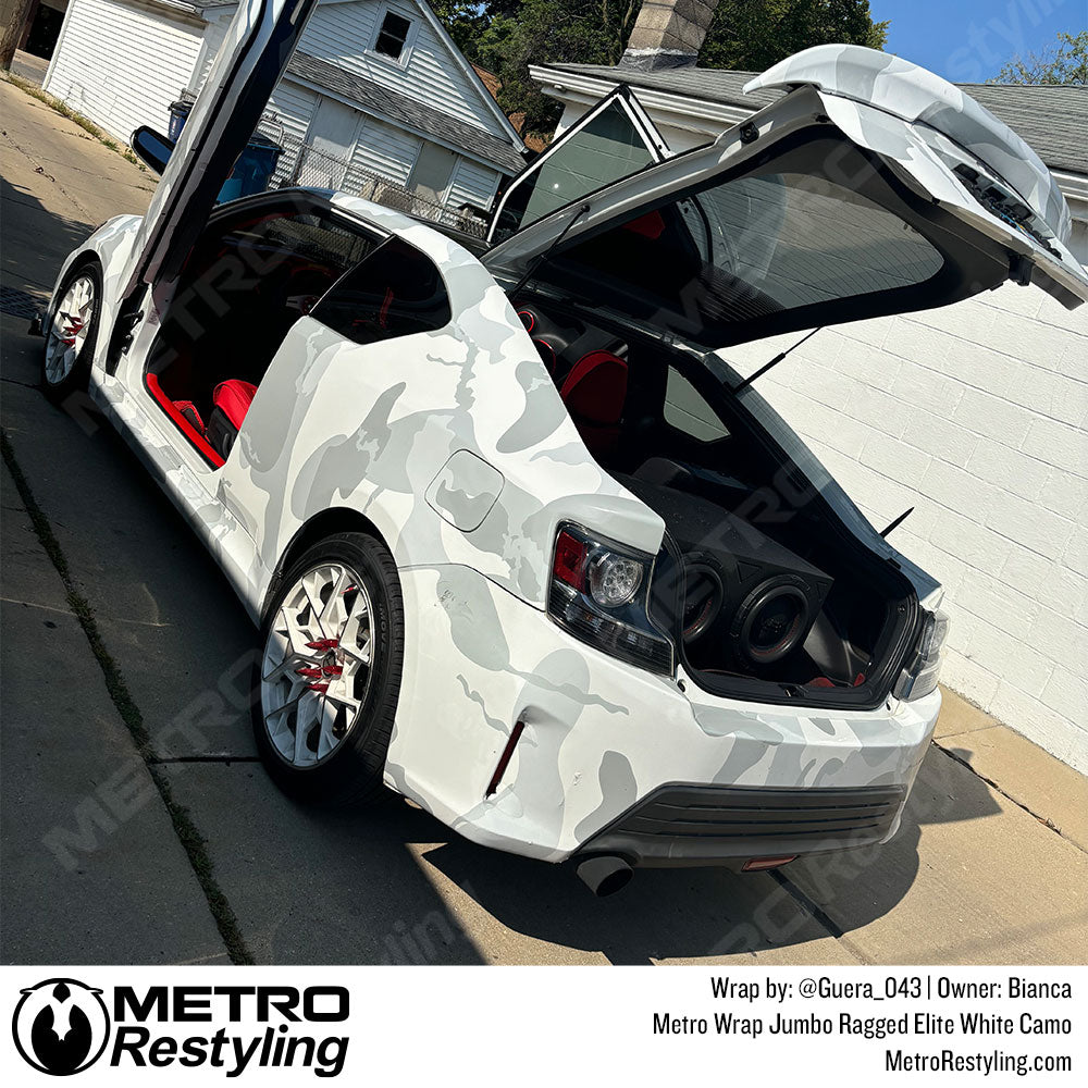 white camo car wrap