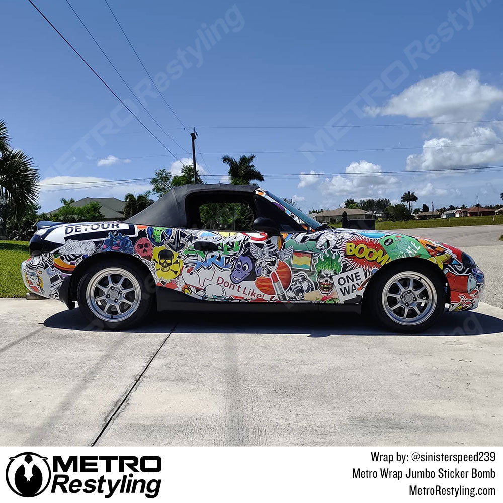 sticker bomb mazda wrap