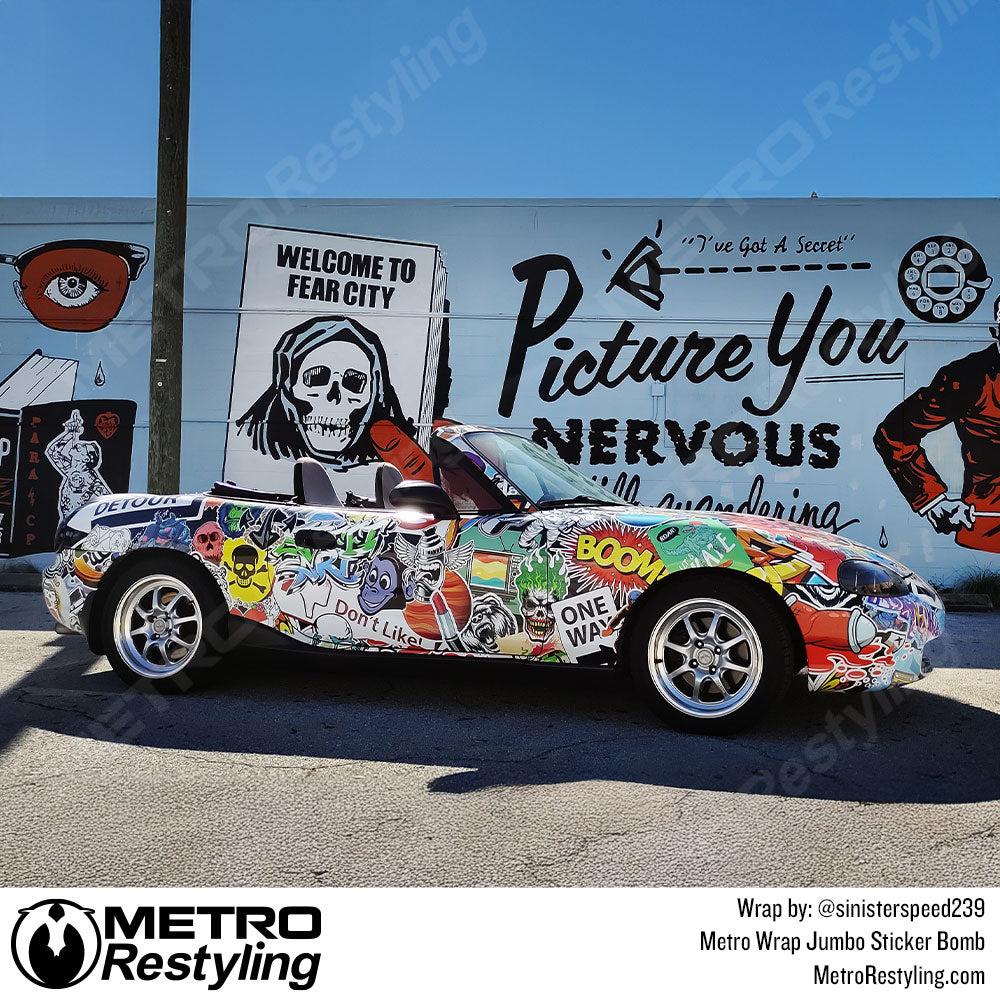 sticker bomb mazda wrap
