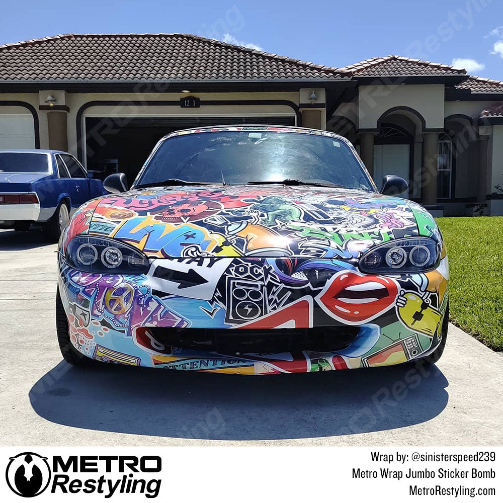 sticker bomb mazda wrap