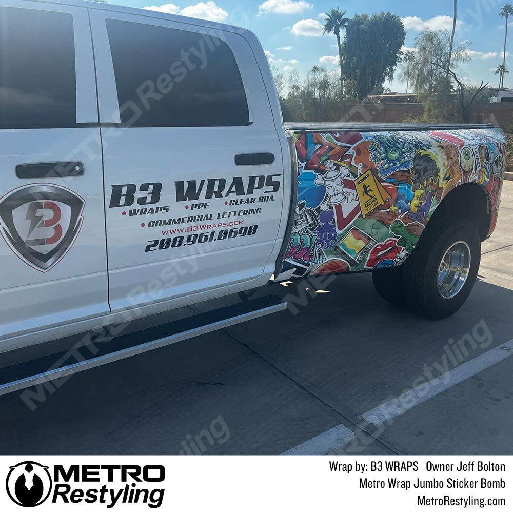 sticker bomb dodge vinyl wrap