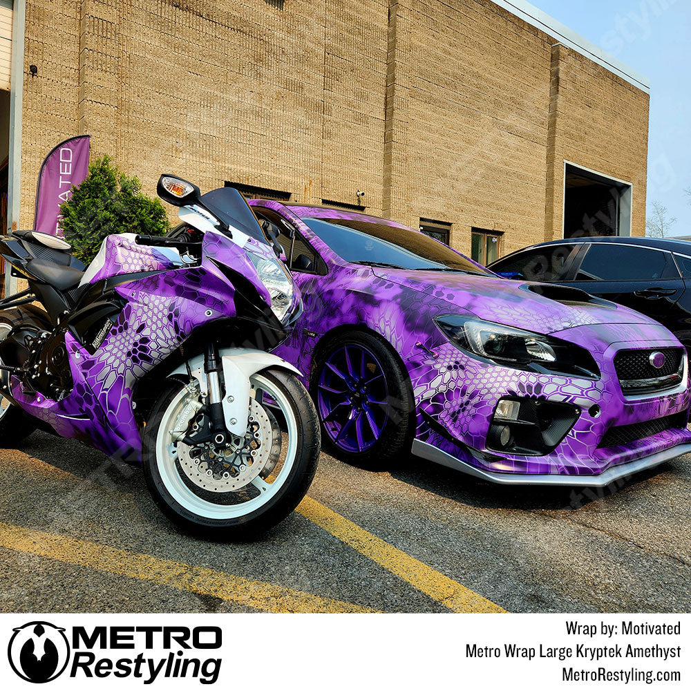 Amethyst Camouflage Vinyl Wrapped Bike