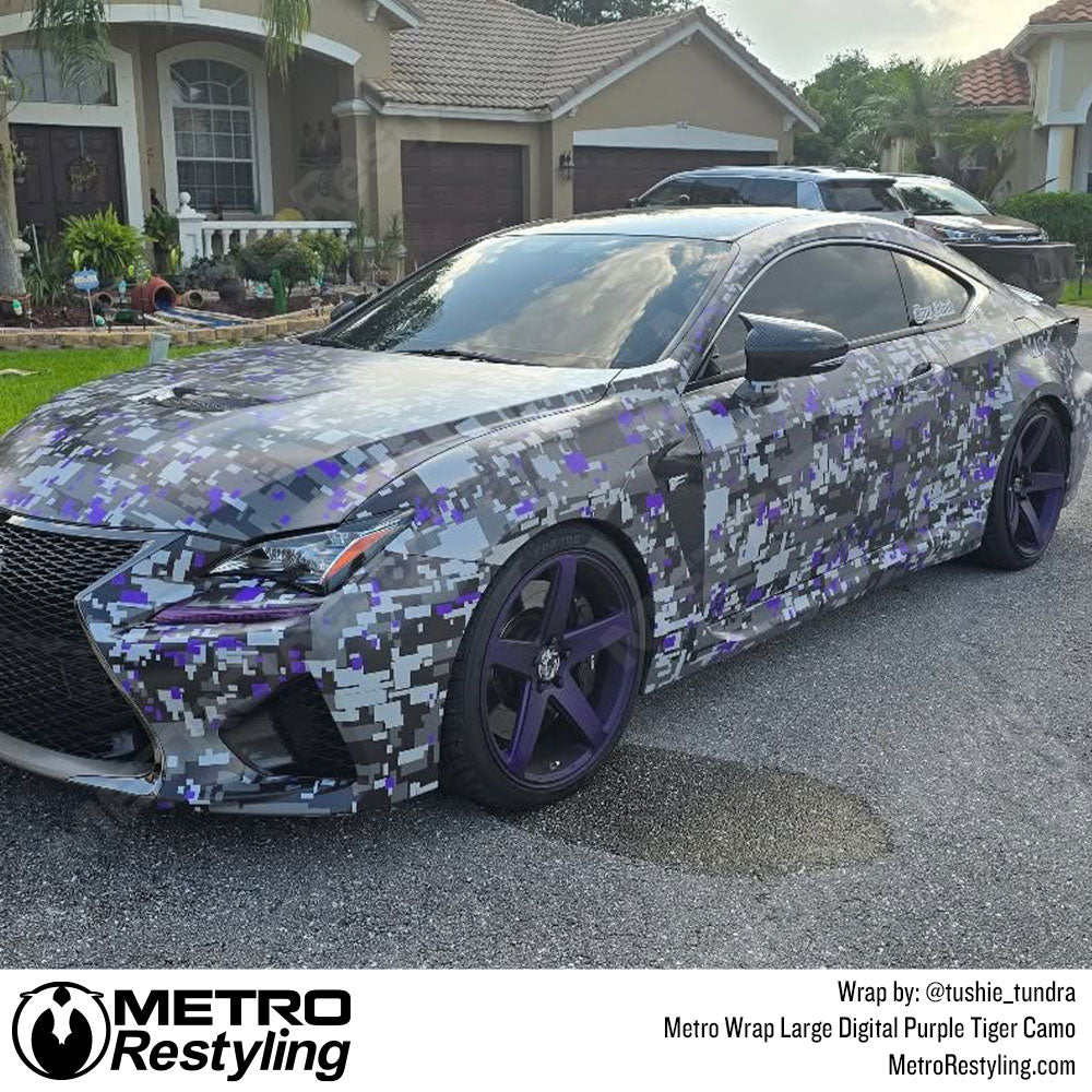 purple digital camo car wrap