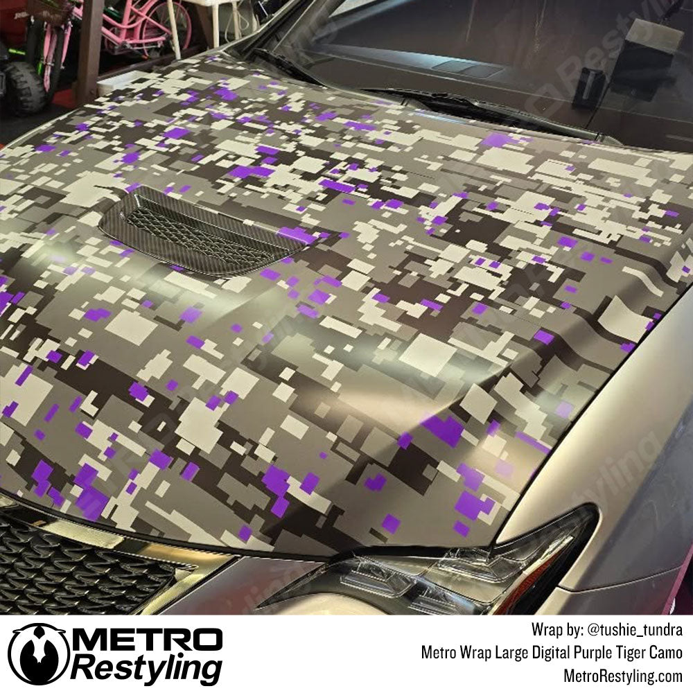 purple digital camo car wrap
