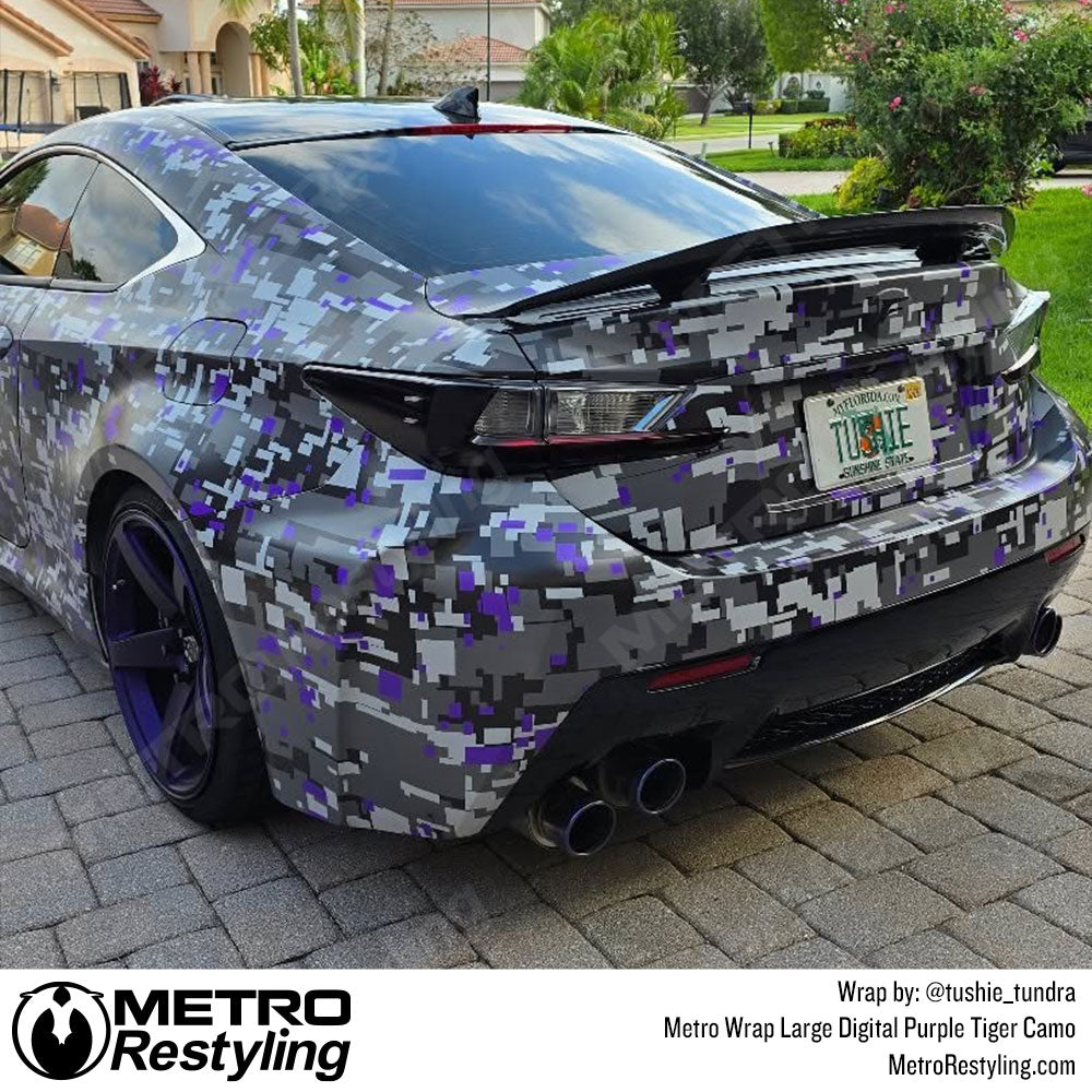 purple digital camo car wrap