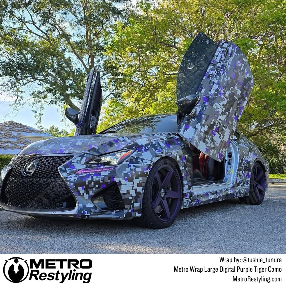 purple digital camo car wrap