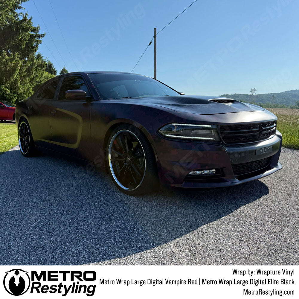 vampire red digital dodge car wrap