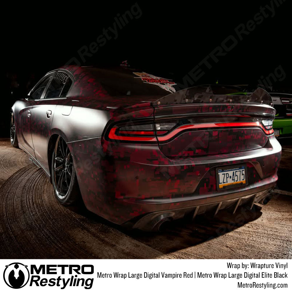 vampire red digital dodge car wrap
