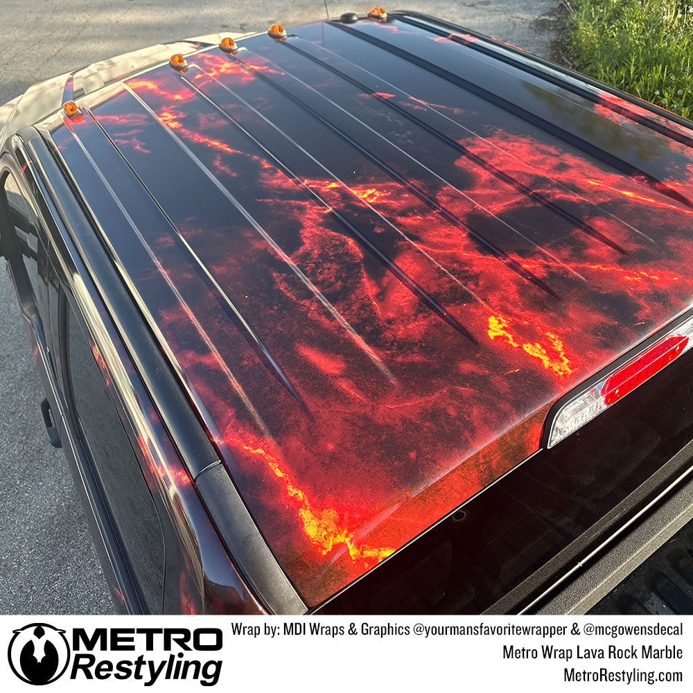 red lava truck vinyl wrapped