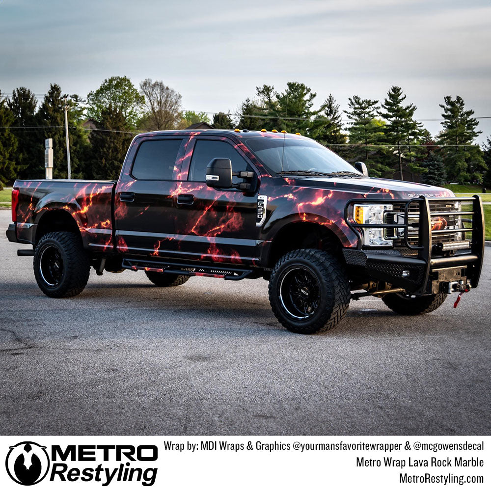 truck in stone lava rock marble