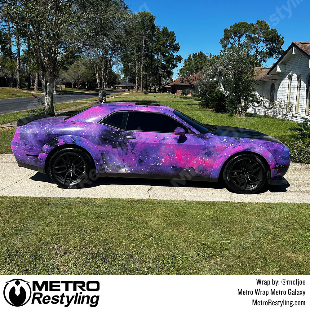 metro galaxy dodge challenger wrap